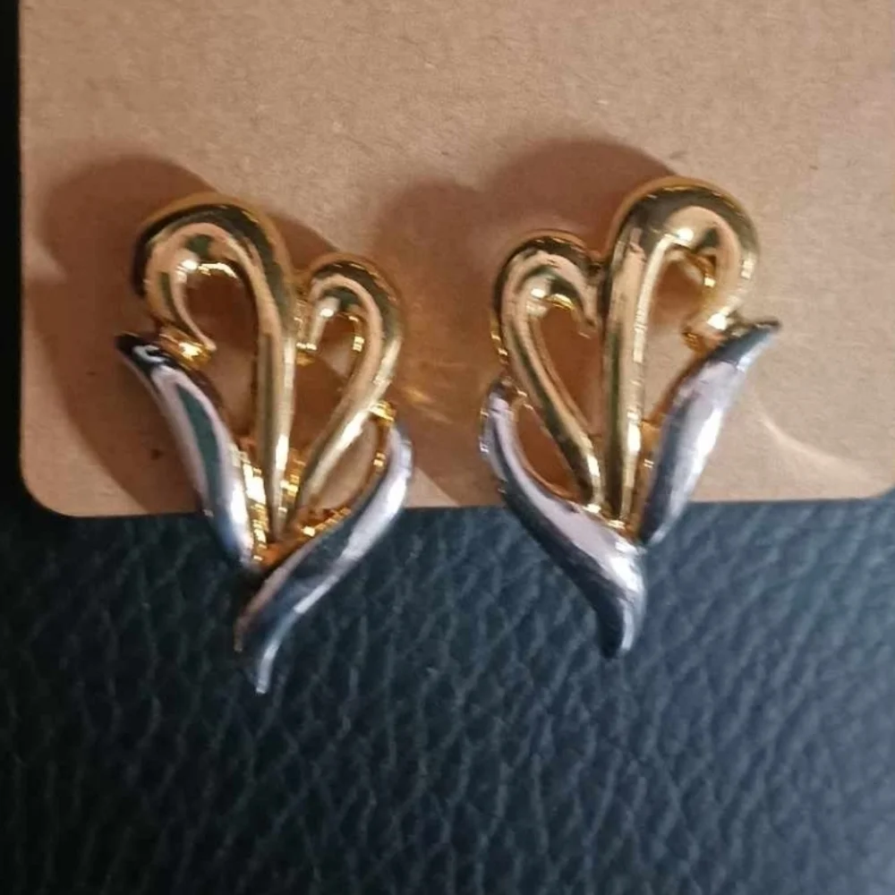 Gold and silver clip on earrings luxury